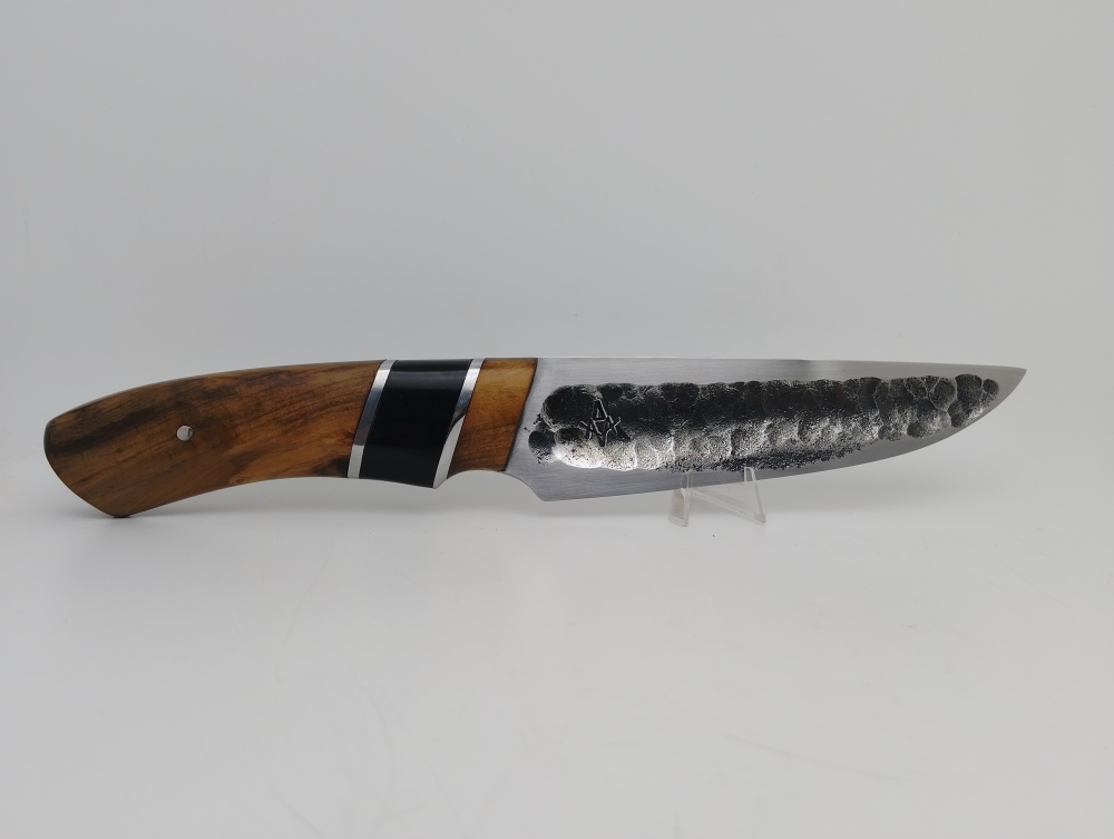 couteau Yakut forgé artisanal en acier 80CrV2, Vielverge, O Feu Forgé