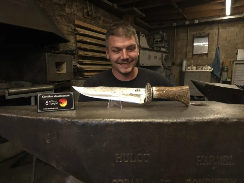 Stage de forge & coutellerie : Couteau forgé, Vielverge, ô Feu Forgé artisan forgeron-coutellier-coutelier